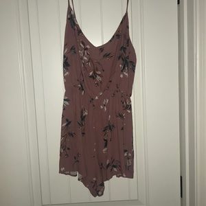 Nude Pink Romper with Flowers